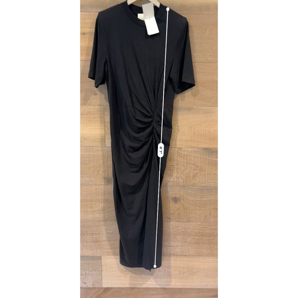 ISABEL MARANT BLACK DRAPED DRESS WITH SLIT SIZE S NEW - Picture 7 of 10